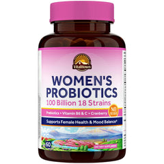 Vitalitown Women’s Probiotics bottle with 60 vegan capsules, front view