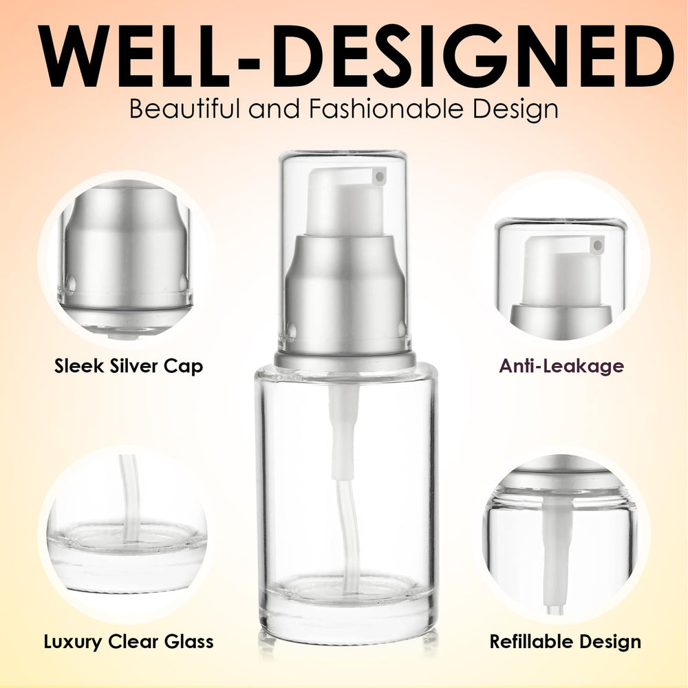 VitalUp clear-glass container helps you organize skincare, serums, and sanitizers.