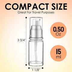 VitalUp travel-size glass bottle with silver cap for on-the-go.