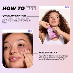 Vitamasques De-Puff eye pads in use promote cooling relief and comfortable coverage