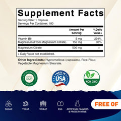 Vitamatic 2 Pack Magnesium Citrate 500 mg bottle label