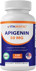 Bioflavonoid support panel on Vitamatic Apigenin 50mg packaging