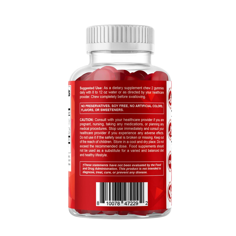 Vitamatic B12 gummies natural cherry flavor packaging and product shot