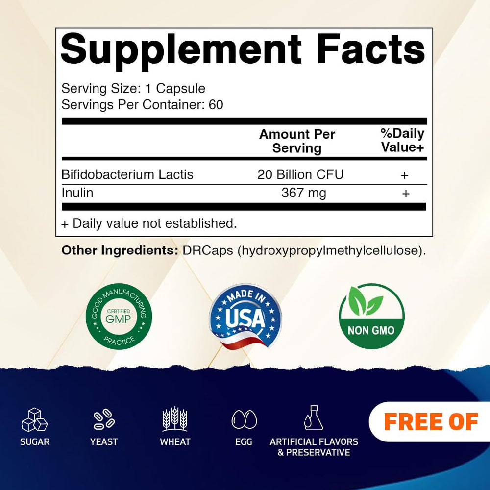 Vitamatic Bifidobacterium Lactis bottle back label
