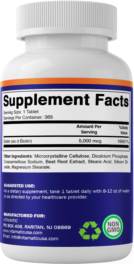 Packaging image of Vitamatic Biotin 5000mcg pack of 2