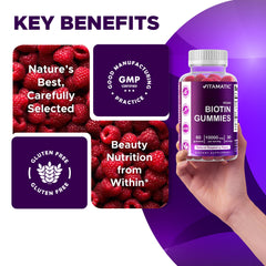 Label highlighting Vitamin B7 Biotin