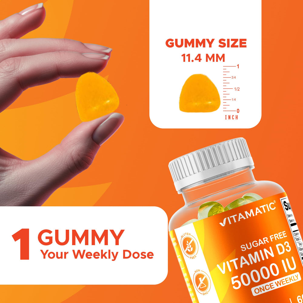 60-count per-pack pectin-based Vitamin D3 gummies