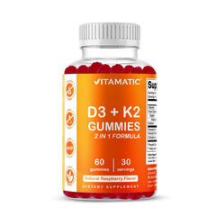 Vitamatic Vitamin D3 + K2 Gummies bottle front