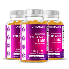 Vitamatic Folic Acid Gummies bottle front view