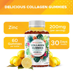 Close-up of Vitamatic Collagen Gummies bottle showing label