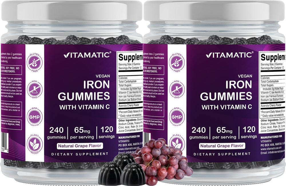 Vegan-friendly, pectin-based iron gummies