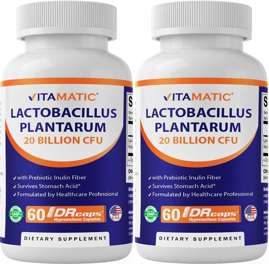 Vitamatic Lactobacillus Plantarum bottle, 60 capsules, 2-pack