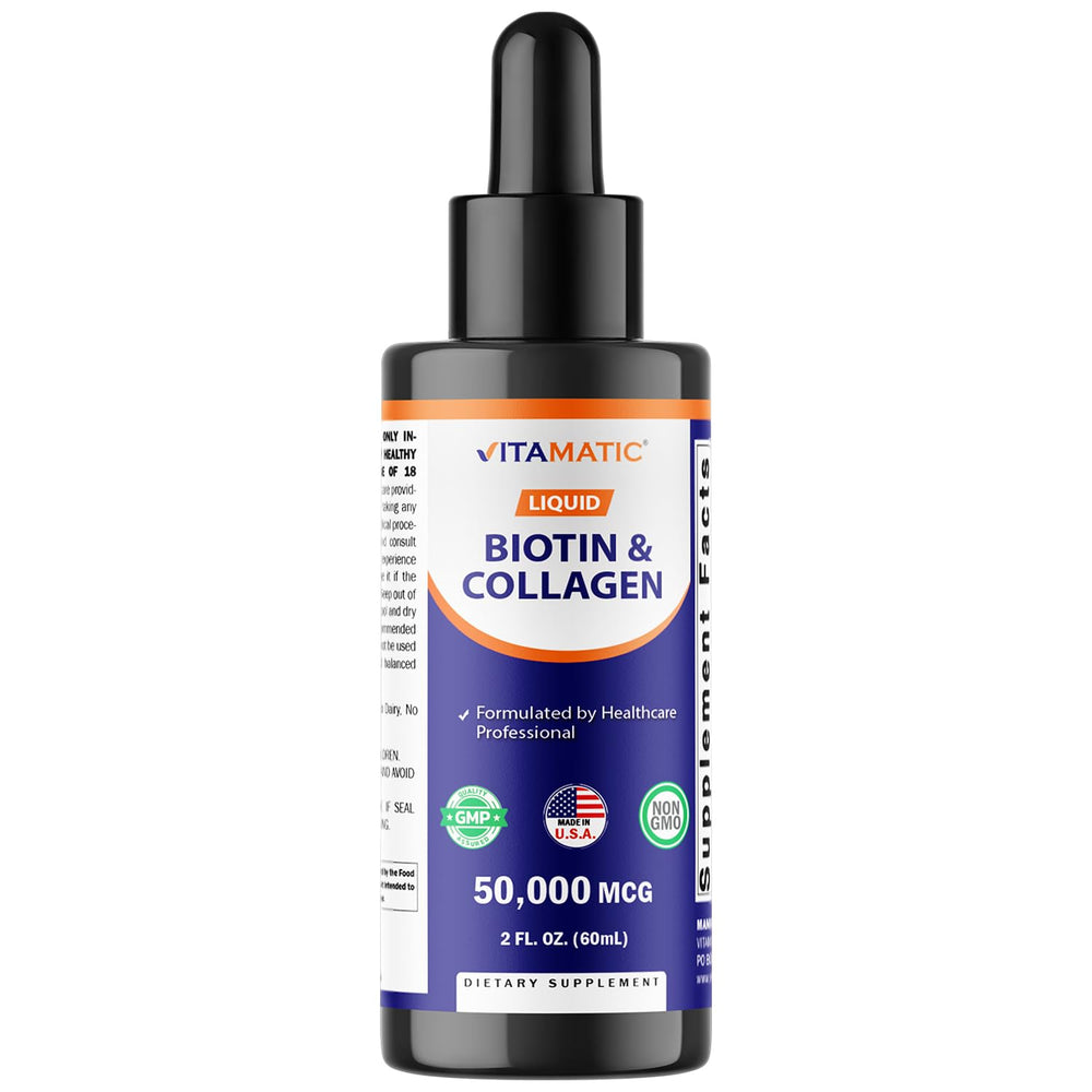 Hero image of Vitamatic Liquid Biotin & Collagen Drops bottle