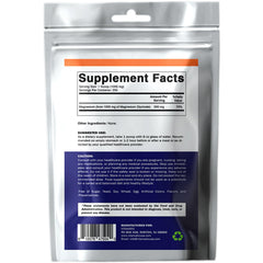 Back label with supplement facts and GMP badge