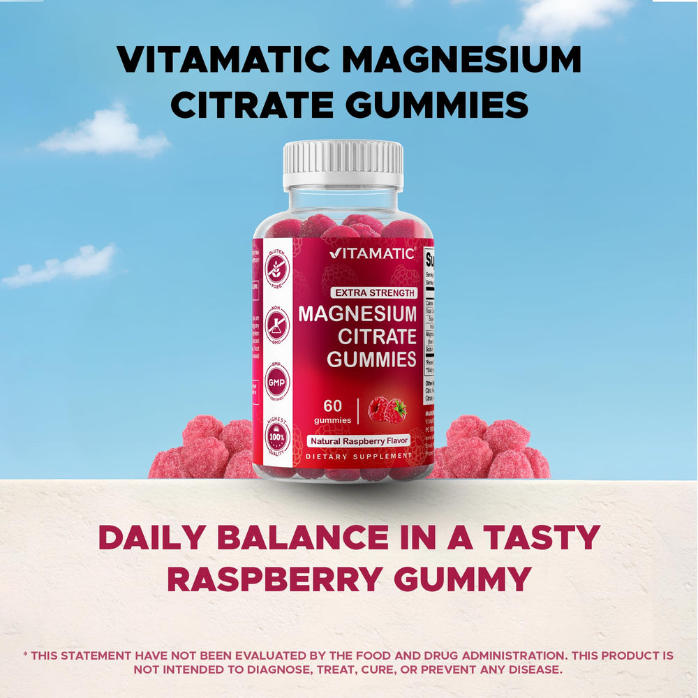Front view of Vitamatic Magnesium Gummies packaging
