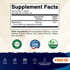 Close-up of Vitamatic Magnesium Lactate label