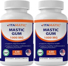 Vitamatic Mastic Gum 2 Pack - 1000mg per Serving, 240 Capsules