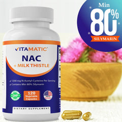 Milk Thistle 80% Silymarin extract bottle with NAC
