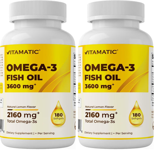 Vitamatic Omega-3 lemon burpless bottle front