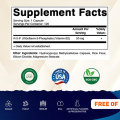 Close-up of Riboflavin-5-Phosphate 50 mg ingredient