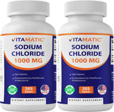 Front view of Vitamatic Sodium Chloride 1000mg bottle pair