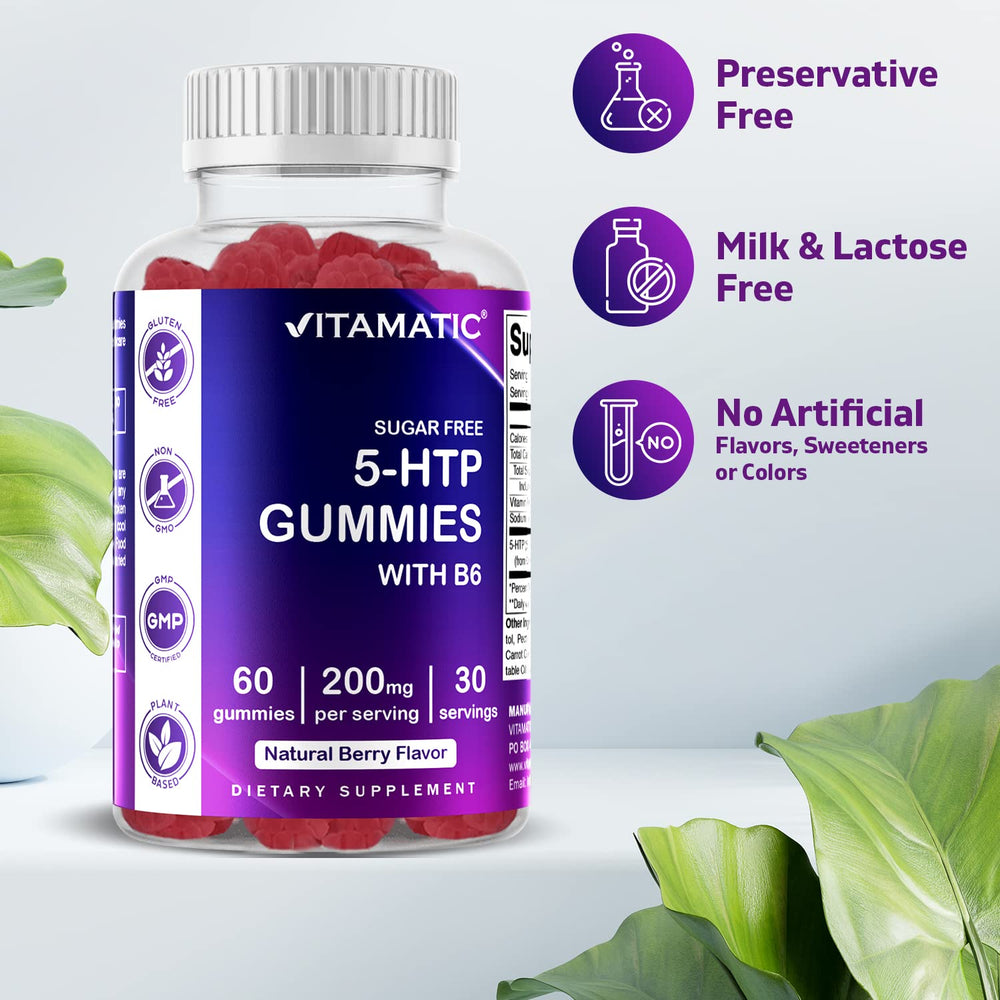 Nutrition facts panel for Vitamatic gummies
