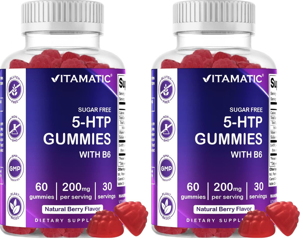 Vitamatic Sugar Free 5-HTP Gummies with B6 bottle - Pack of 2