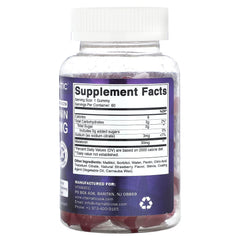 Close-up of strawberry-flavored vegan melatonin gummies