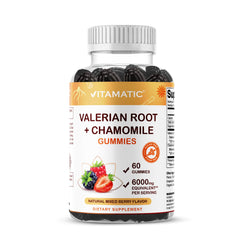 Vitamatic Valerian Root Chamomile Gummies bottle label