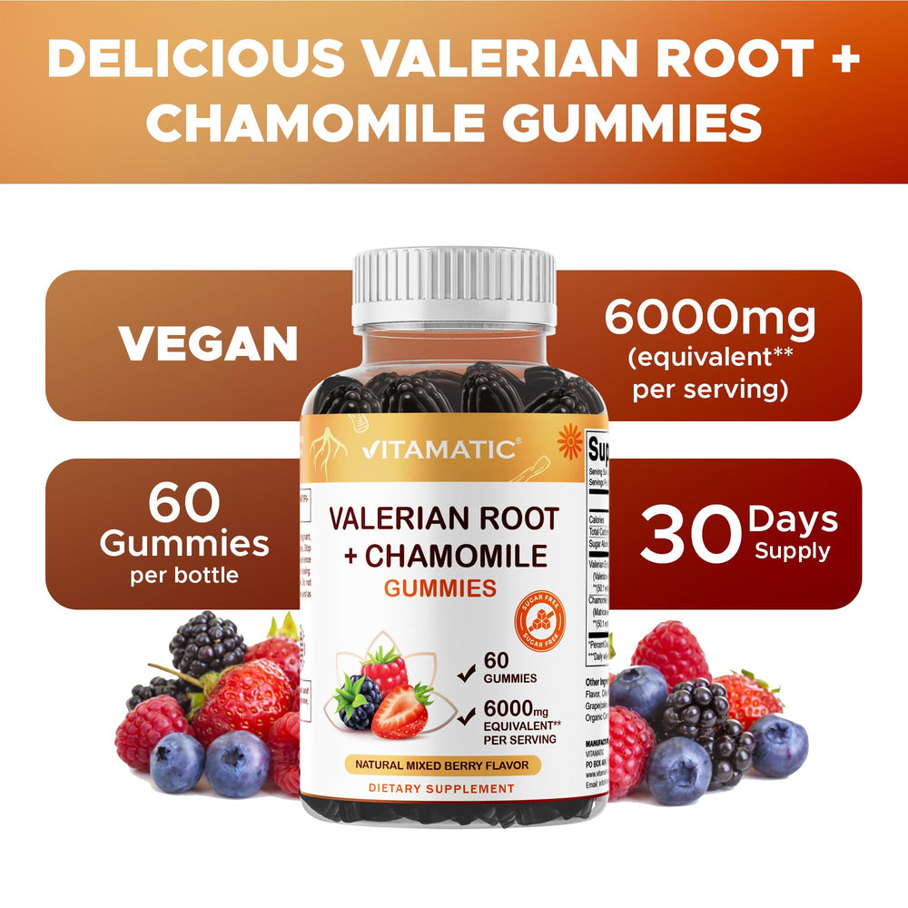 Close-up of gummies with 6000 mg per serving emphasis