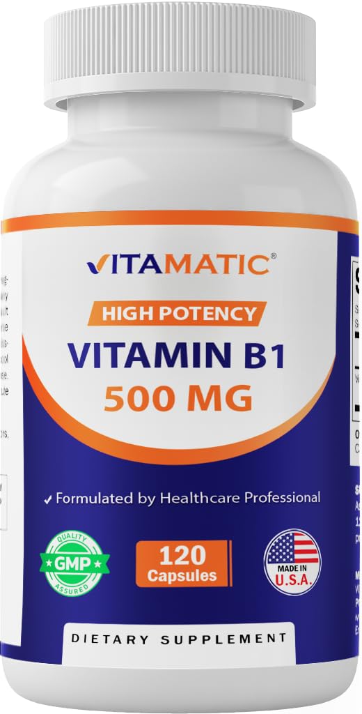 Vitamatic Vitamin B1 Thiamine 500mg bottle – hero image