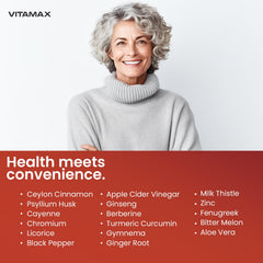 Vitamax capsule held in hand demonstrating single daily serving convenience benefit