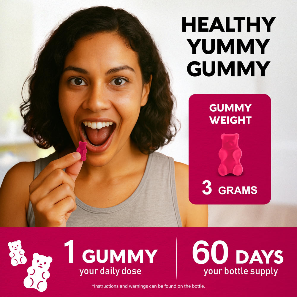 Vibrant berry gummies representing vitamin B-complex