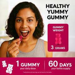 Vibrant berry gummies representing vitamin B-complex