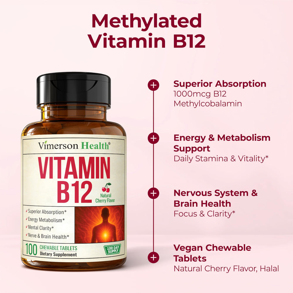 Label detail showing methylcobalamin B12 and vegan claim