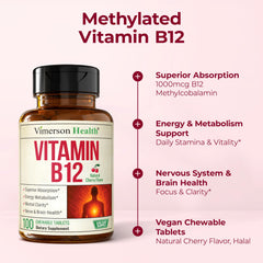 Label detail showing methylcobalamin B12 and vegan claim
