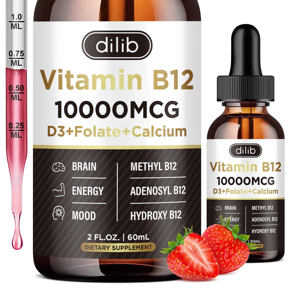 Bottle of Vitamin B12 liquid drops – 10000 mcg