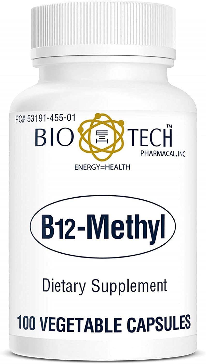 Bottle of Vitamin B12 Methylcobalamin 1000 mcg 100 capsules