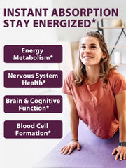 Fast-dissolving sublingual B12 tablet dissolving on tongue