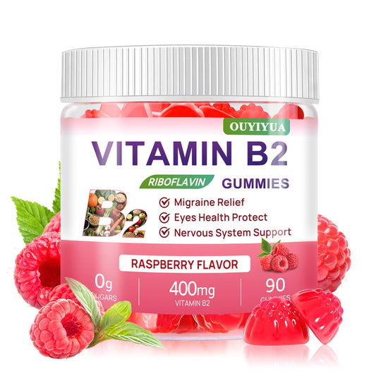 Vitamin B2 Gummies Raspberry bottle front