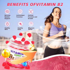 Close-up view of Raspberry Vitamin B2 Gummies