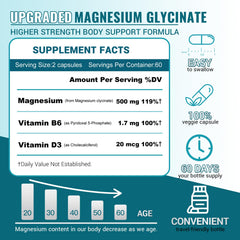 Illustration of vitamins B6 and D3 with magnesium glycinate