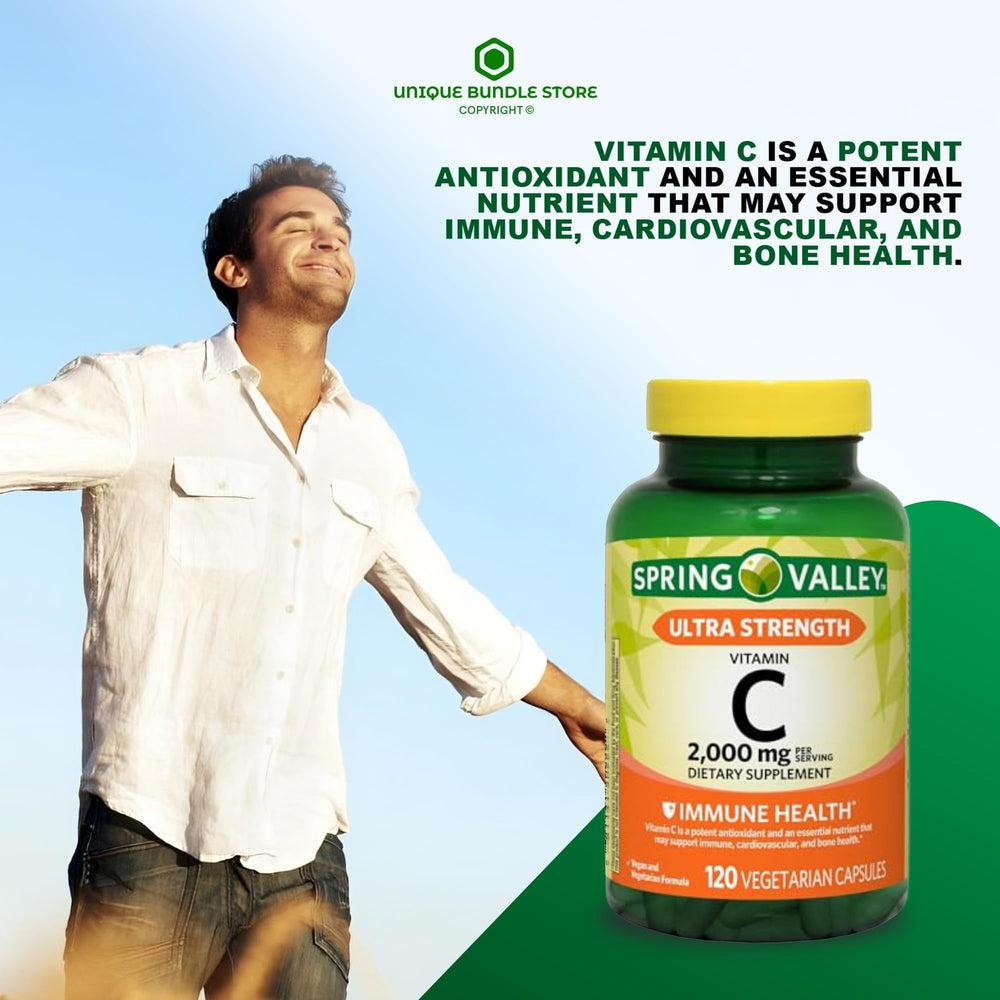 Front packaging showing Vitamin C 2000mg 120 capsules