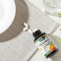 Vitamin C supplement with rose hips - 120 tablets bottle
