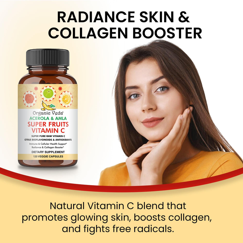 Vitamin C with citrus bioflavonoids supporting collagen and skin health