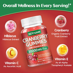 Cranberry gummies with vitamins C and E