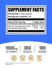 Serving size illustration showing 2 capsules per serving