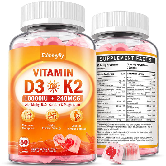 Hero image of Vitamin D3 10000IU Gummies with K2, vegan and sugar-free