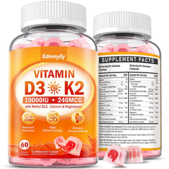 Hero image of Vitamin D3 10000IU Gummies with K2, vegan and sugar-free