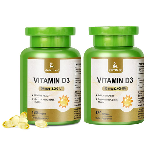 JulyDeer Vitamin D3 2000 IU bottle front label